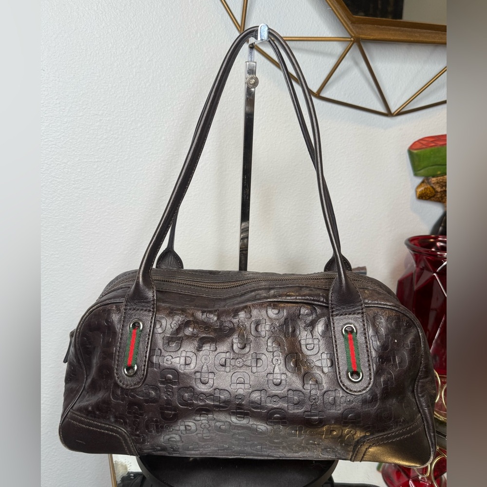 GUCCI Calfskin Horsebit Embossed Princy
Boston Brown Vintage Gucci GUC